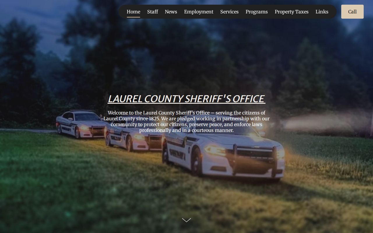 Laurel County Sheriff's Office official website with public information links